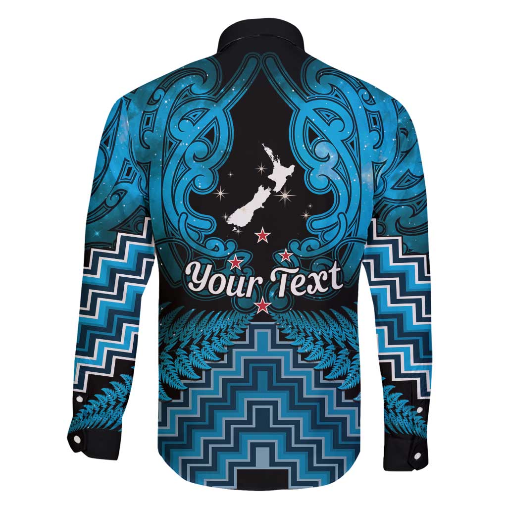 Personalised Aotearoa Matariki Family Matching Tank Maxi Dress and Hawaiian Shirt Turquoise Fern Maori Poutama LT01 - Polynesian Pride
