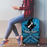 Personalised Aotearoa Matariki Luggage Cover Turquoise Fern Maori Poutama