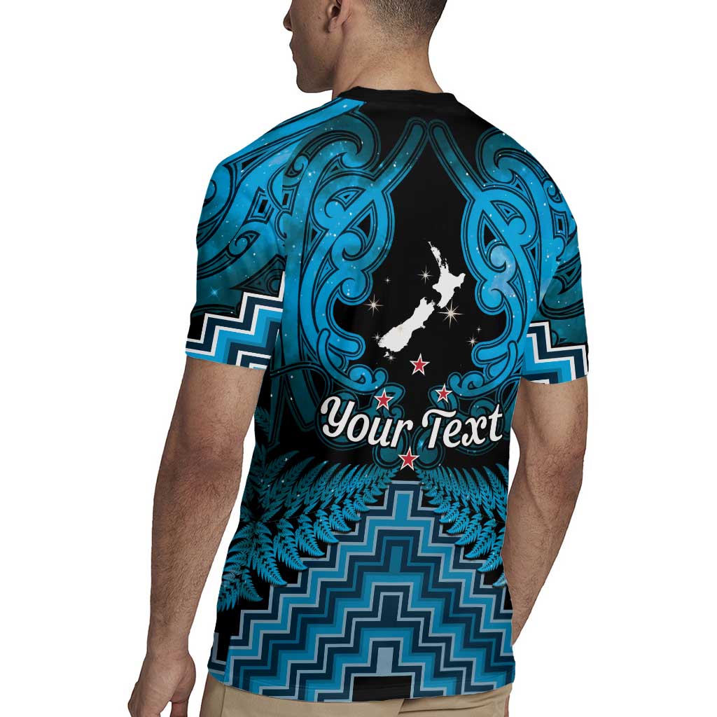 Personalised Aotearoa Matariki Rugby Jersey Turquoise Fern Maori Poutama