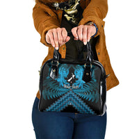 Personalised Aotearoa Matariki Shoulder Handbag Turquoise Fern Maori Poutama