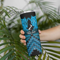 Personalised Aotearoa Matariki Skinny Tumbler Turquoise Fern Maori Poutama LT01 - Polynesian Pride