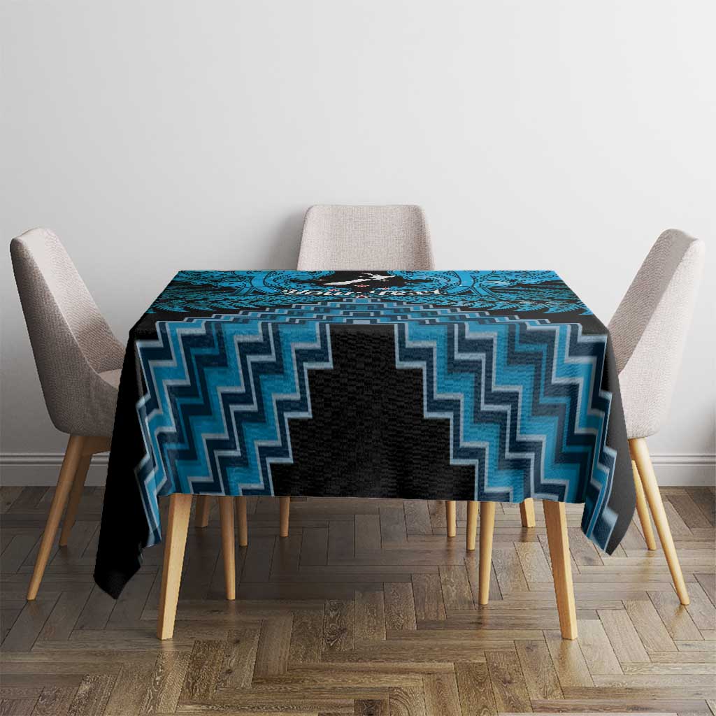 Personalised Aotearoa Matariki Tablecloth Turquoise Fern Maori Poutama