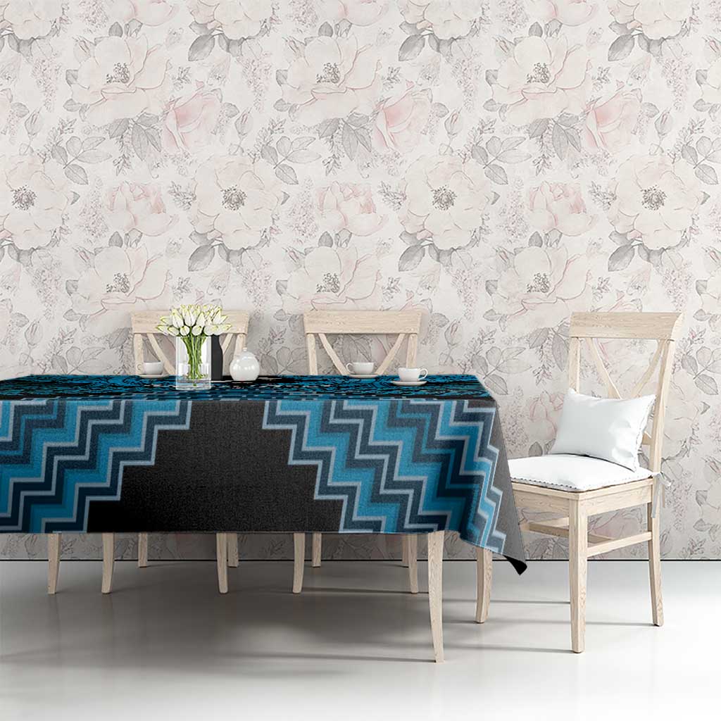 Personalised Aotearoa Matariki Tablecloth Turquoise Fern Maori Poutama