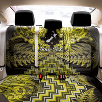 Personalised Aotearoa Matariki Back Car Seat Cover Yellow Fern Maori Poutama
