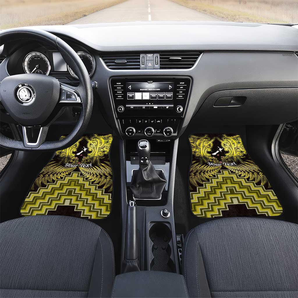 Personalised Aotearoa Matariki Car Mats Yellow Fern Maori Poutama