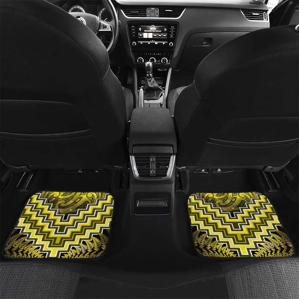 Personalised Aotearoa Matariki Car Mats Yellow Fern Maori Poutama