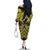 Personalised Aotearoa Matariki Family Matching Off The Shoulder Long Sleeve Dress and Hawaiian Shirt Yellow Fern Maori Poutama