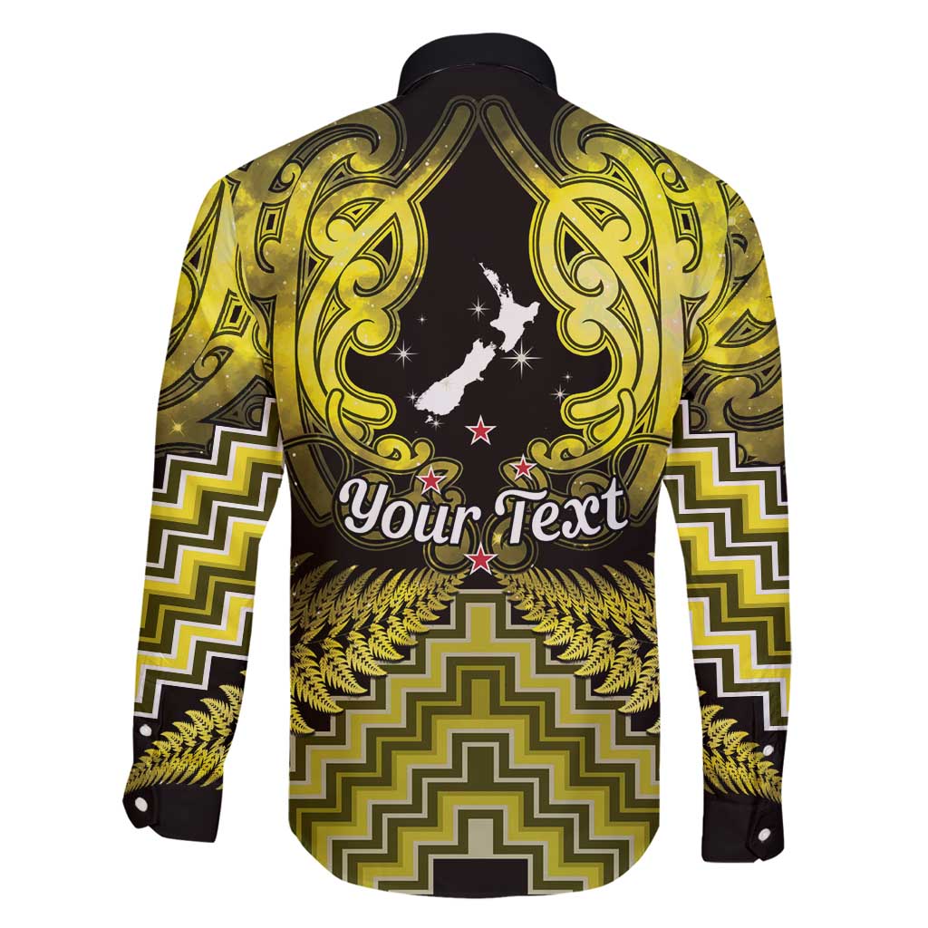Personalised Aotearoa Matariki Family Matching Summer Maxi Dress and Hawaiian Shirt Yellow Fern Maori Poutama LT01 - Polynesian Pride