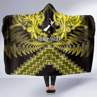 Personalised Aotearoa Matariki Hooded Blanket Yellow Fern Maori Poutama
