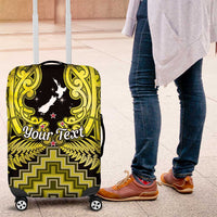 Personalised Aotearoa Matariki Luggage Cover Yellow Fern Maori Poutama