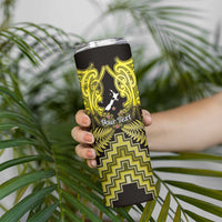 Personalised Aotearoa Matariki Skinny Tumbler Yellow Fern Maori Poutama LT01 - Polynesian Pride