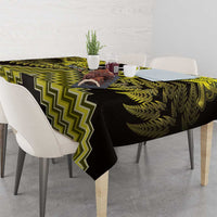 Personalised Aotearoa Matariki Tablecloth Yellow Fern Maori Poutama