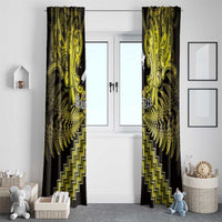 Personalised Aotearoa Matariki Window Curtain Yellow Fern Maori Poutama