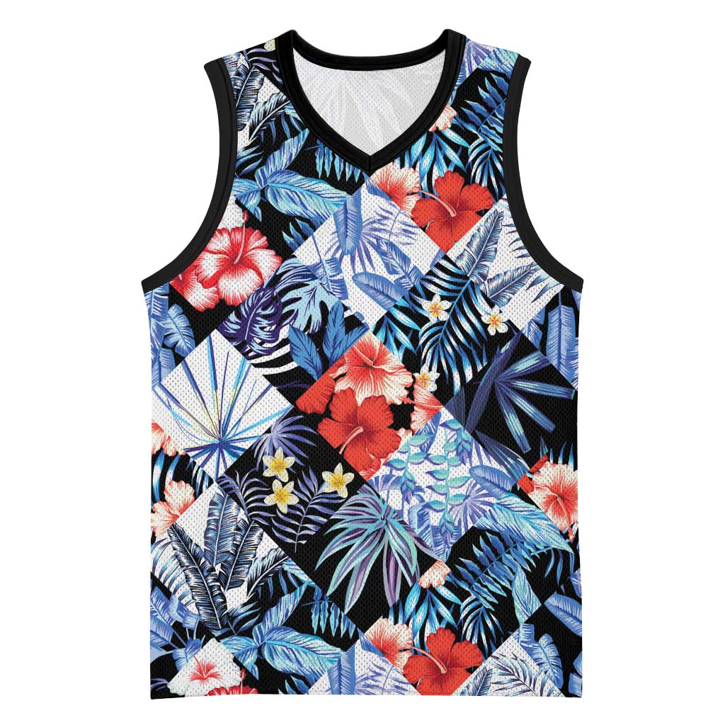 Hawaii Tropicana Blue Pattern Basketball Jersey LT01 Unisex Blue - Polynesian Pride