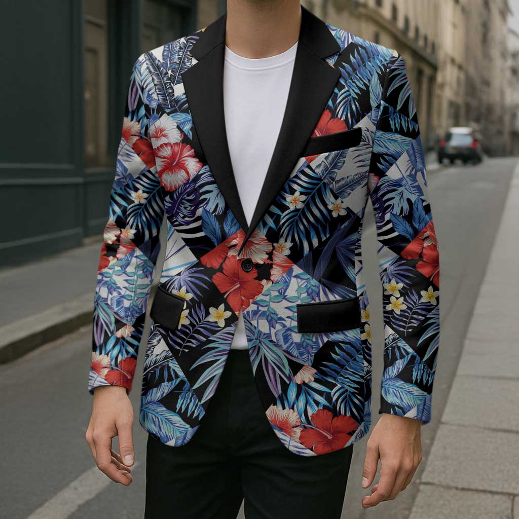 Hawaii Tropicana Blue Pattern Blazer LT01 - Polynesian Pride