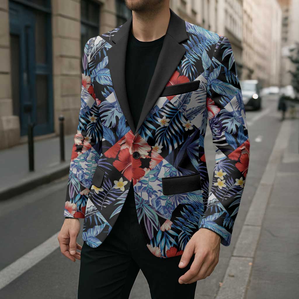 Hawaii Tropicana Blue Pattern Blazer LT01 - Polynesian Pride