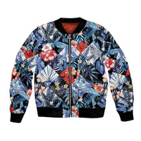 Hawaii Tropicana Blue Pattern Bomber Jacket LT01 Unisex Blue - Polynesian Pride