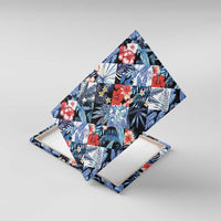 Hawaii Tropicana Blue Pattern Canvas Wall Art - Polynesian Pride