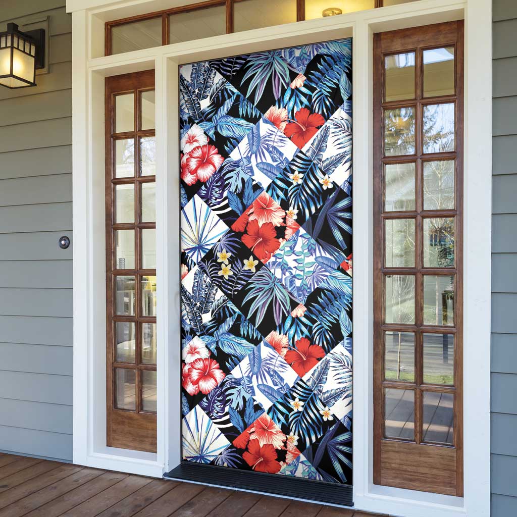 Hawaii Tropicana Blue Pattern Door Cover - Polynesian Pride