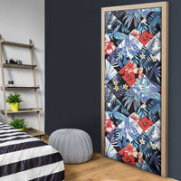 Hawaii Tropicana Blue Pattern Door Cover - Polynesian Pride
