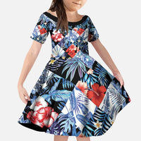 Hawaii Tropicana Blue Pattern Family Matching Puletasi and Hawaiian Shirt - Polynesian Pride
