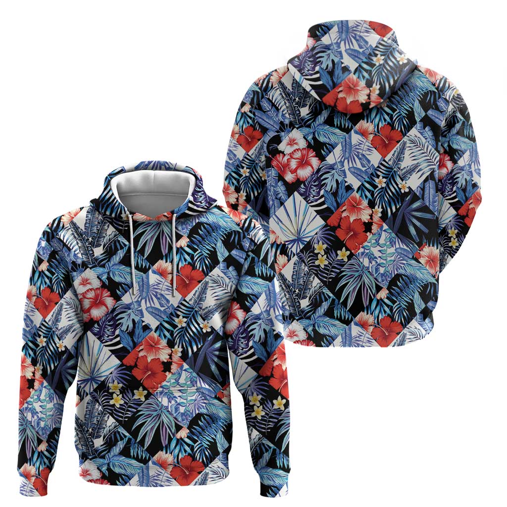 Hawaii Tropicana Blue Pattern Hoodie - Polynesian Pride