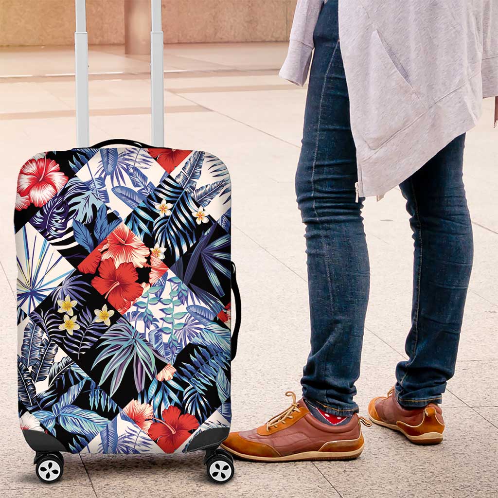 Hawaii Tropicana Blue Pattern Luggage Cover - Polynesian Pride