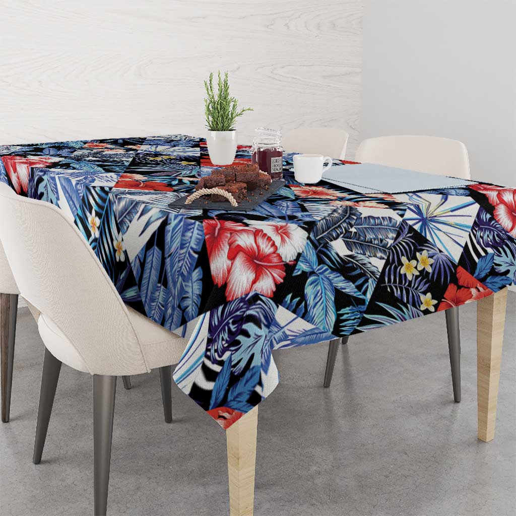 Hawaii Tropicana Blue Pattern Tablecloth - Polynesian Pride