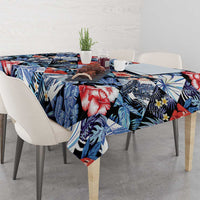 Hawaii Tropicana Blue Pattern Tablecloth - Polynesian Pride