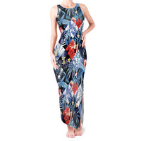 Hawaii Tropicana Blue Pattern Tank Maxi Dress - Polynesian Pride