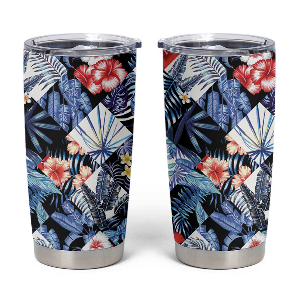 Hawaii Tropicana Blue Pattern Tumbler Cup - Polynesian Pride
