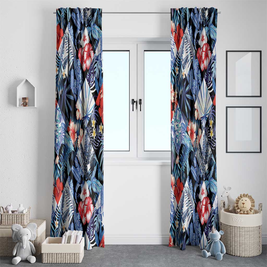 Hawaii Tropicana Blue Pattern Window Curtain LT01 - Polynesian Pride