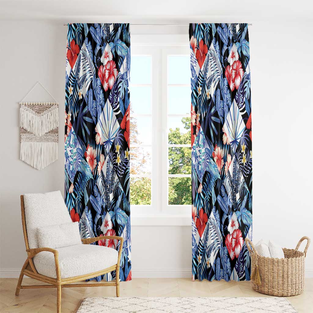 Hawaii Tropicana Blue Pattern Window Curtain LT01 - Polynesian Pride