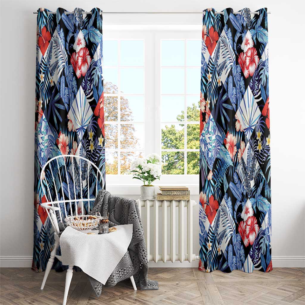 Hawaii Tropicana Blue Pattern Window Curtain LT01 - Polynesian Pride