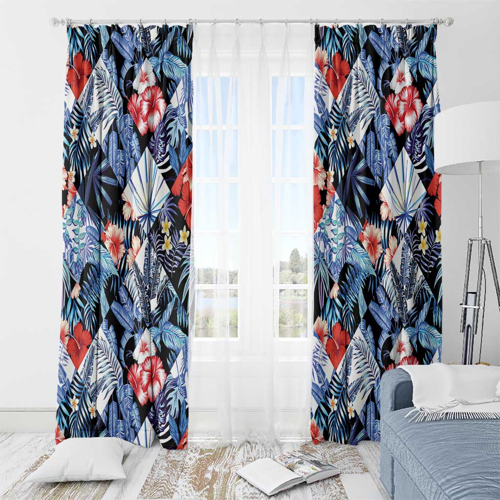 Hawaii Tropicana Blue Pattern Window Curtain LT01 - Polynesian Pride