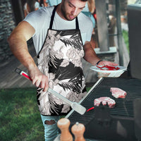 Black White Monotone Tropical Flowers Pattern Apron - Polynesian Pride