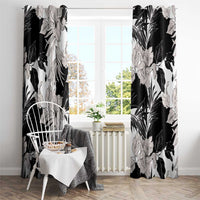 Black White Monotone Tropical Flowers Pattern Window Curtain LT01 - Polynesian Pride
