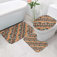 Polynesian Monstera Tiare Floral Bathroom Set Chocolate Brown Tropical Plaid - Polynesian Pride