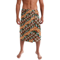 Polynesian Monstera Tiare Floral Lavalava Chocolate Brown Tropical Plaid - Polynesian Pride