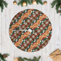 Polynesian Monstera Tiare Floral Tree Skirt Chocolate Brown Tropical Plaid - Polynesian Pride