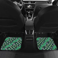 Polynesian Monstera Tiare Floral Car Mats Forest Green Tropical Plaid - Polynesian Pride