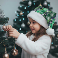 Polynesian Monstera Tiare Floral Christmas Santa Hat Forest Green Tropical Plaid - Polynesian Pride