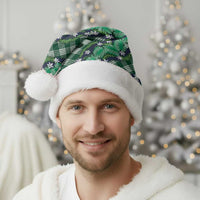 Polynesian Monstera Tiare Floral Christmas Santa Hat Forest Green Tropical Plaid - Polynesian Pride