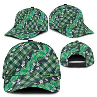 Polynesian Monstera Tiare Floral Classic Cap Forest Green Tropical Plaid - Polynesian Pride