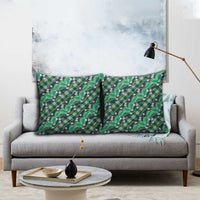 Polynesian Monstera Tiare Floral Pillow Cover Forest Green Tropical Plaid - Polynesian Pride