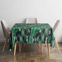 Polynesian Monstera Tiare Floral Tablecloth Forest Green Tropical Plaid - Polynesian Pride