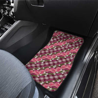 Polynesian Monstera Tiare Floral Car Mats Fuchsia Tropical Plaid - Polynesian Pride
