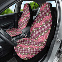 Polynesian Monstera Tiare Floral Car Seat Cover Fuchsia Tropical Plaid - Polynesian Pride