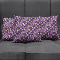 Polynesian Monstera Tiare Floral Pillow Cover Lavender Tropical Plaid - Polynesian Pride