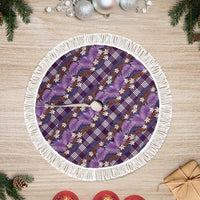 Polynesian Monstera Tiare Floral Tree Skirt Lavender Tropical Plaid - Polynesian Pride